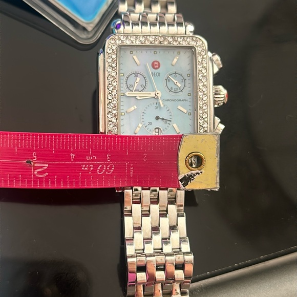 SOLD Gorgeous diamond Michele Deco watch baby Blue face - Picture 15 of 15